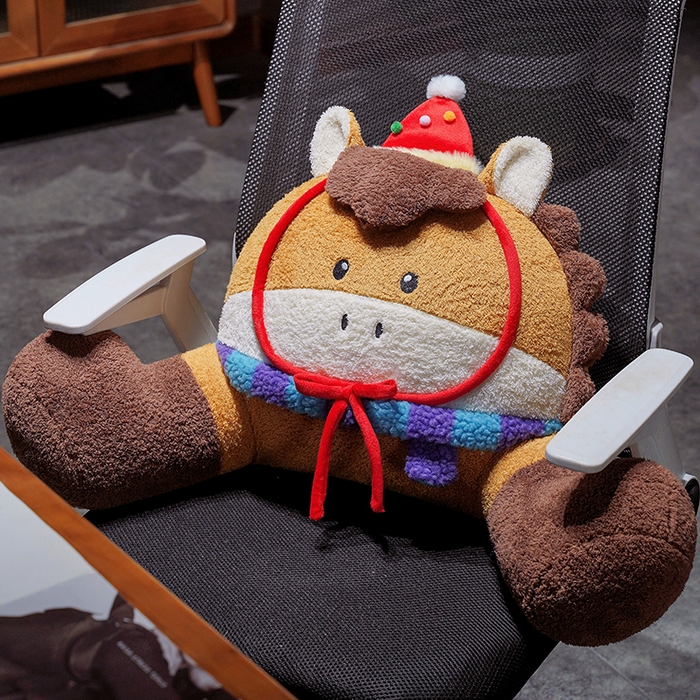 91家纺网 家纺一手货源 找家纺 仟亿莱 2026新款幸运小马大脚拥抱式腰靠 拥抱棕马