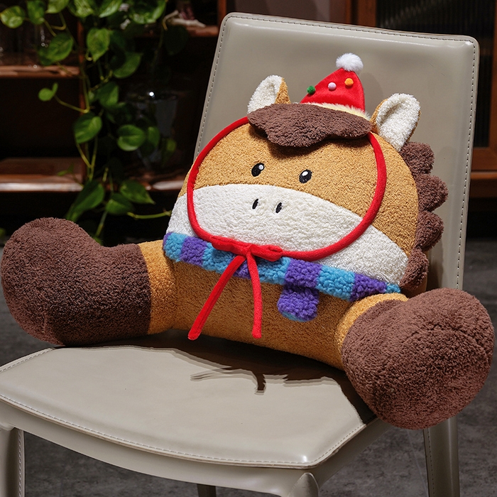 仟亿莱 2026新款幸运小马大脚拥抱式腰靠 拥抱棕马