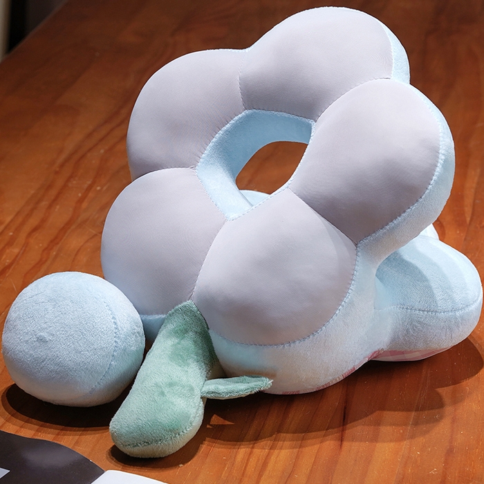 91家纺网 家纺一手货源 找家纺 仟亿莱 2026新款泡泡格花朵冰丝双面午睡枕 粉白格子