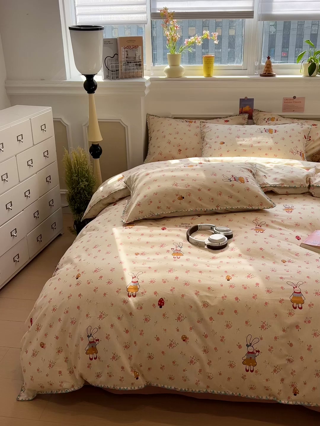 91家纺网 家纺一手货源 找家纺 （总）忆生活家纺 2026新款棉麻小清新三角针贝壳边四件套