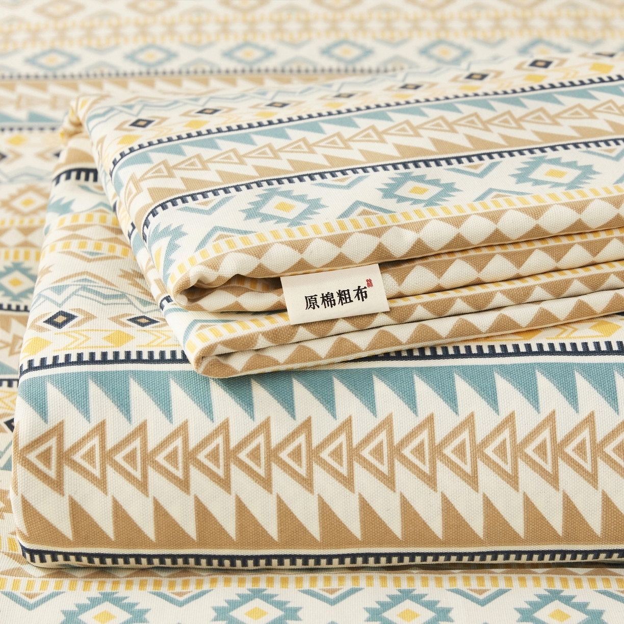 91家纺网 家纺一手货源 找家纺 （总）美丽折家纺 2026春夏新款原棉老粗布三件套  老粗布凉席三件套床单