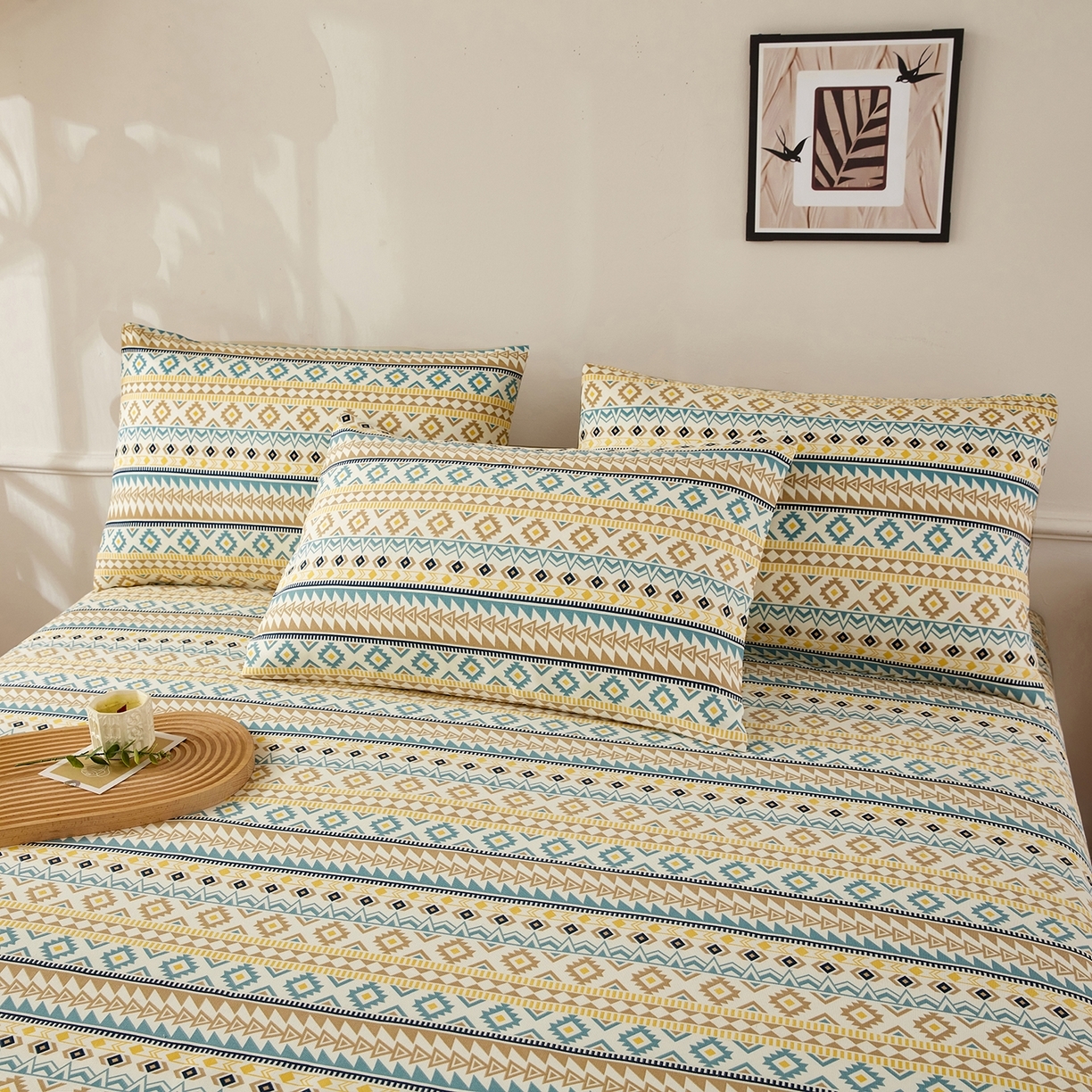 91家纺网 家纺一手货源 找家纺 （总）美丽折家纺 2026春夏新款原棉老粗布三件套  老粗布凉席三件套床单