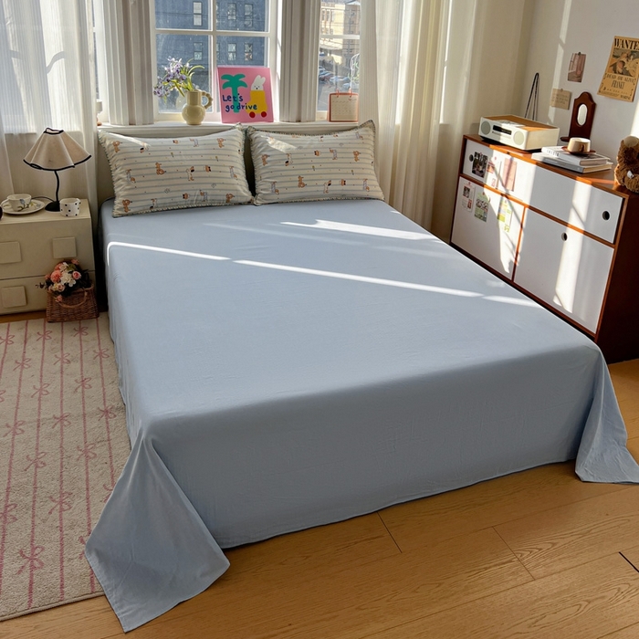 91家纺网 家纺一手货源 找家纺 （总）忆生活家纺 2026新款A类全棉有氧双层纱亲肤纯棉贝壳边三角针四件套