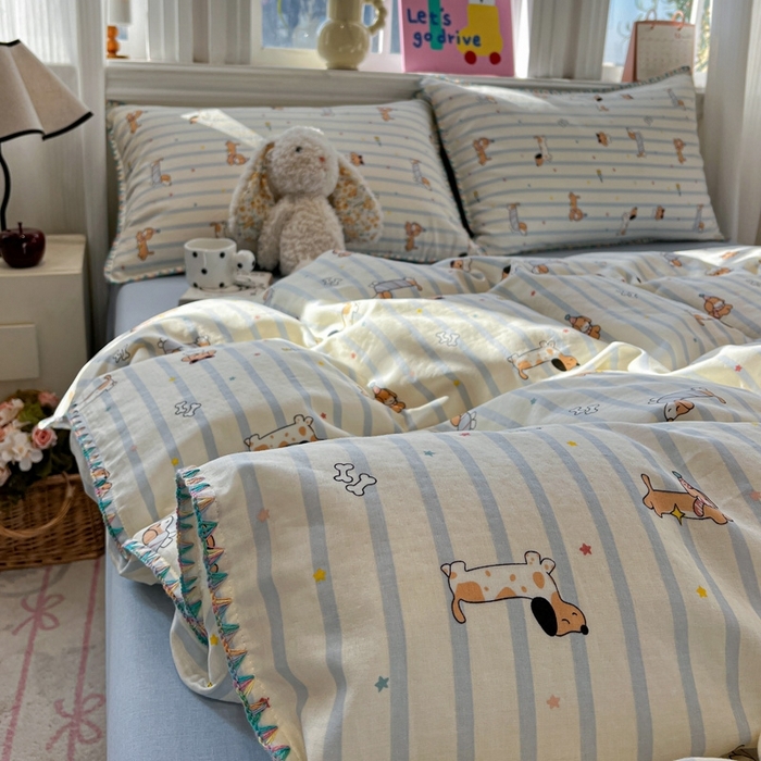 91家纺网 家纺一手货源 找家纺 （总）忆生活家纺 2026新款复古田园风棉麻四件套