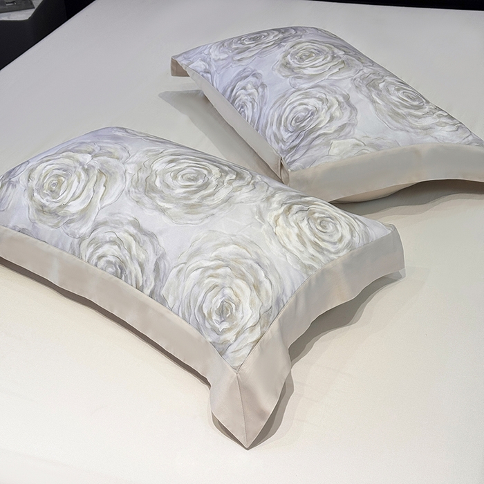 宜家坊 2026春夏新款莱赛尔天丝夏被嵌绳款数码印花单夏被夏被四件套单床笠单床单款-单枕套 松绿玫瑰（B版西子沙）