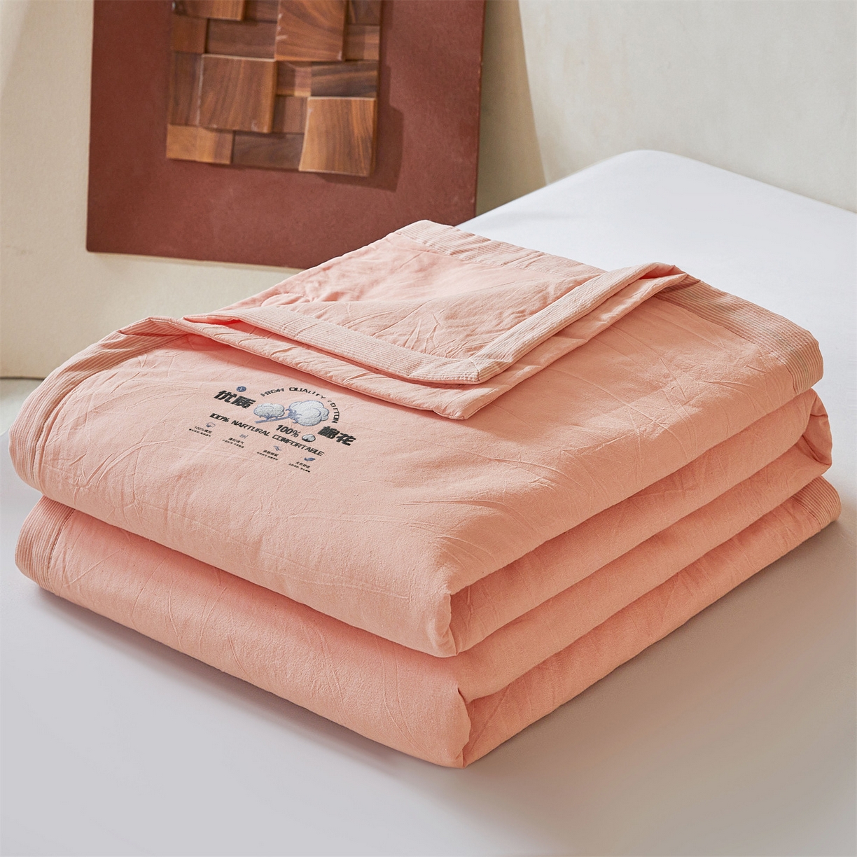 91家纺网 家纺一手货源 找家纺 （总）招财星家纺 2026新款棉花夏被无印风纯色新疆棉夏凉被空调被棉花夏被棉花被子百分百新疆棉（含质检报告买家秀）