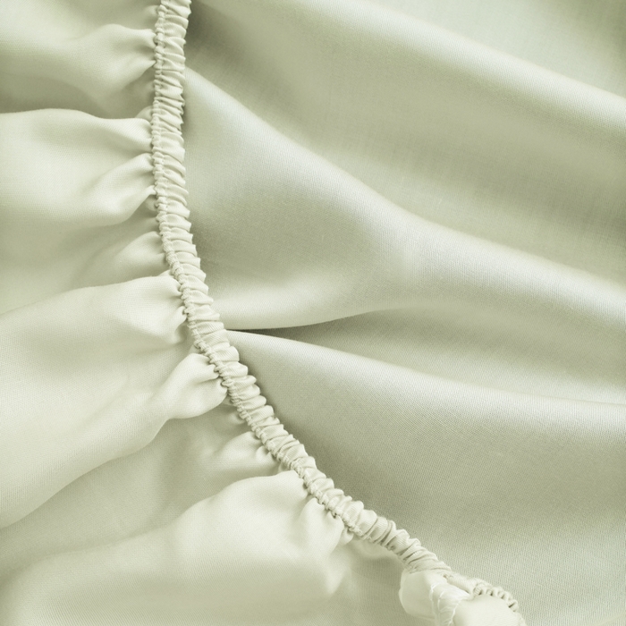 91家纺网 家纺一手货源 找家纺 宜家坊 2026春夏新款莱赛尔天丝夏被嵌绳款数码印花单床笠单床单 晨露绿