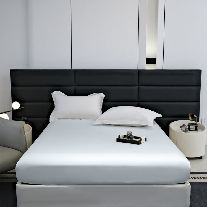 91家纺网 家纺一手货源 找家纺 宜家坊 2026春夏新款莱赛尔天丝夏被嵌绳款数码印花单床笠单床单 海岛蓝