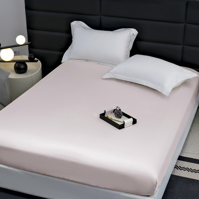 91家纺网 家纺一手货源 找家纺 宜家坊 2026春夏新款莱赛尔天丝夏被嵌绳款数码印花单床笠单床单 花银灰