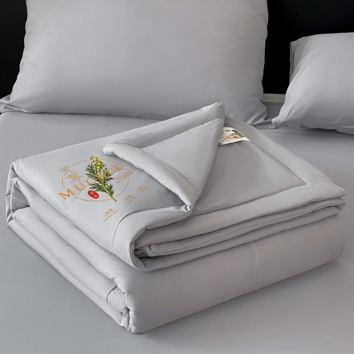 91家纺网 家纺一手货源 找家纺 （总）易展家居 2026新款水洗棉艾草精华烫画款夏被