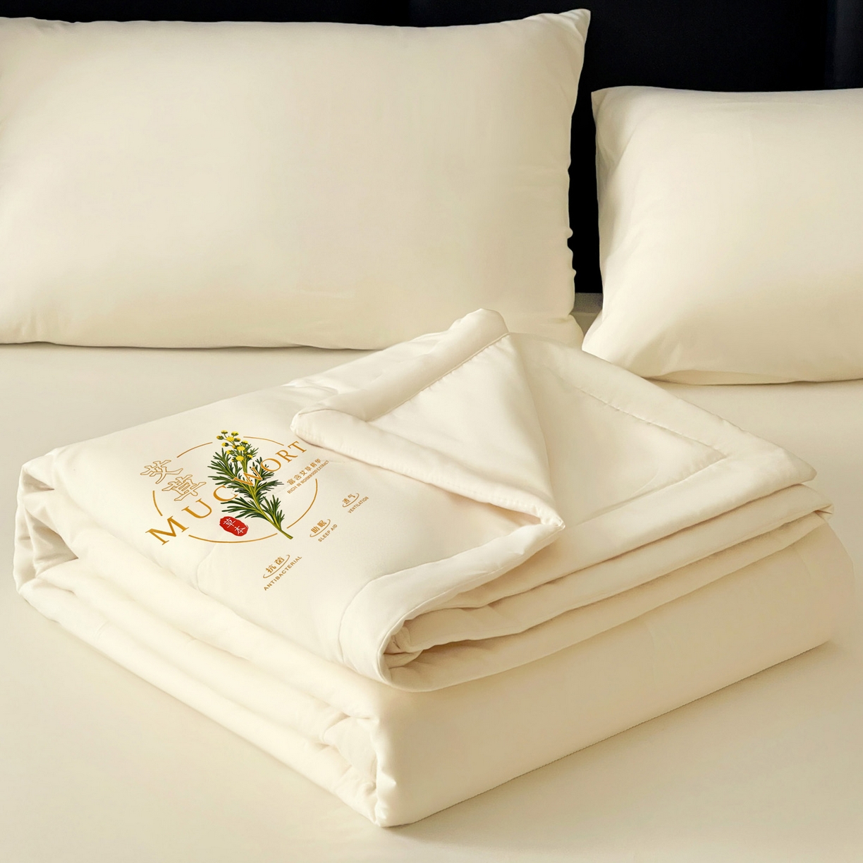 91家纺网 家纺一手货源 找家纺 （总）易展家居 2026新款水洗棉艾草精华烫画款夏被