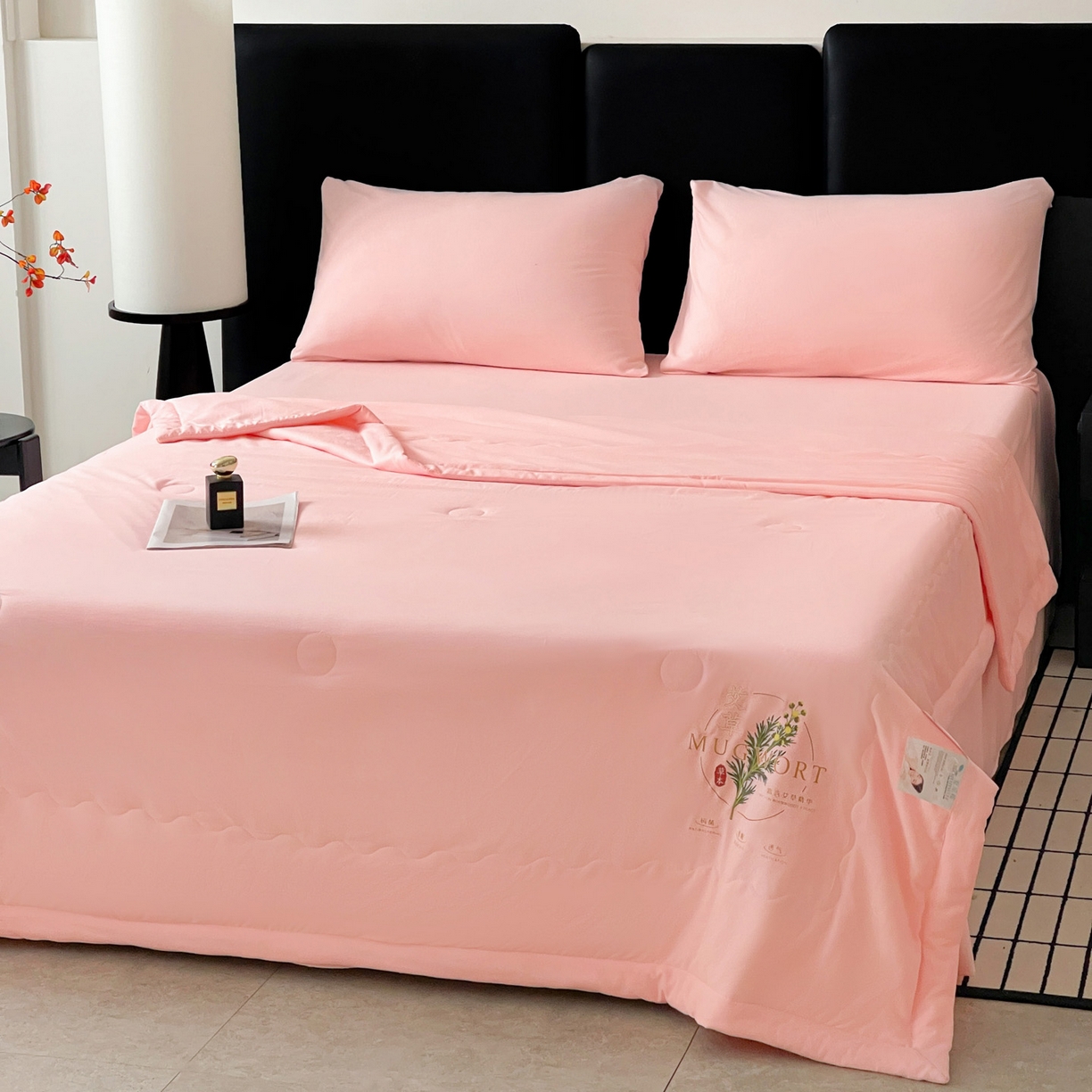 91家纺网 家纺一手货源 找家纺 （总）易展家居 2026新款水洗棉艾草精华烫画款夏被