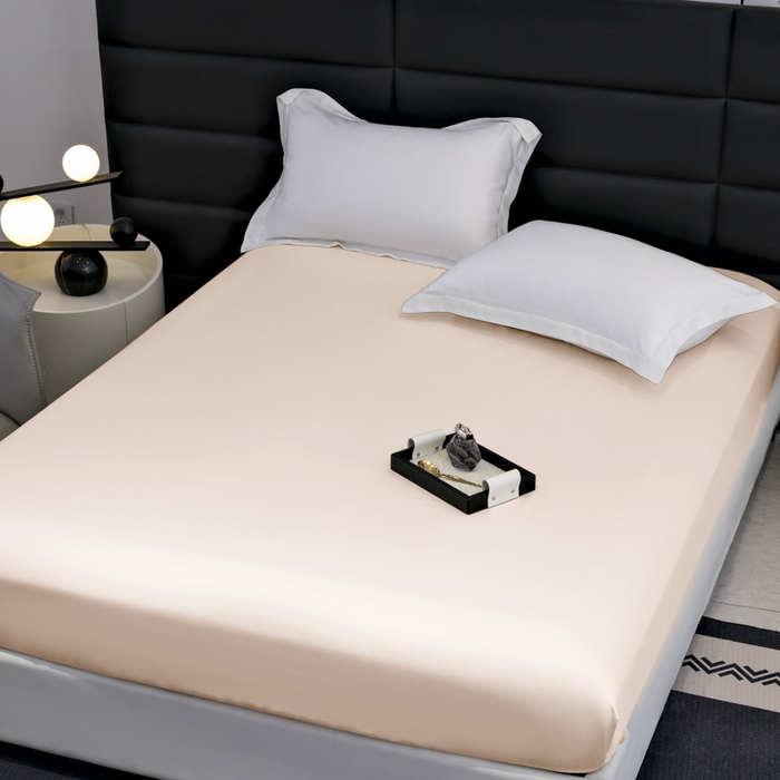 91家纺网 家纺一手货源 找家纺 宜家坊 2026春夏新款莱赛尔天丝夏被嵌绳款数码印花单床笠单床单 珍珠腮红