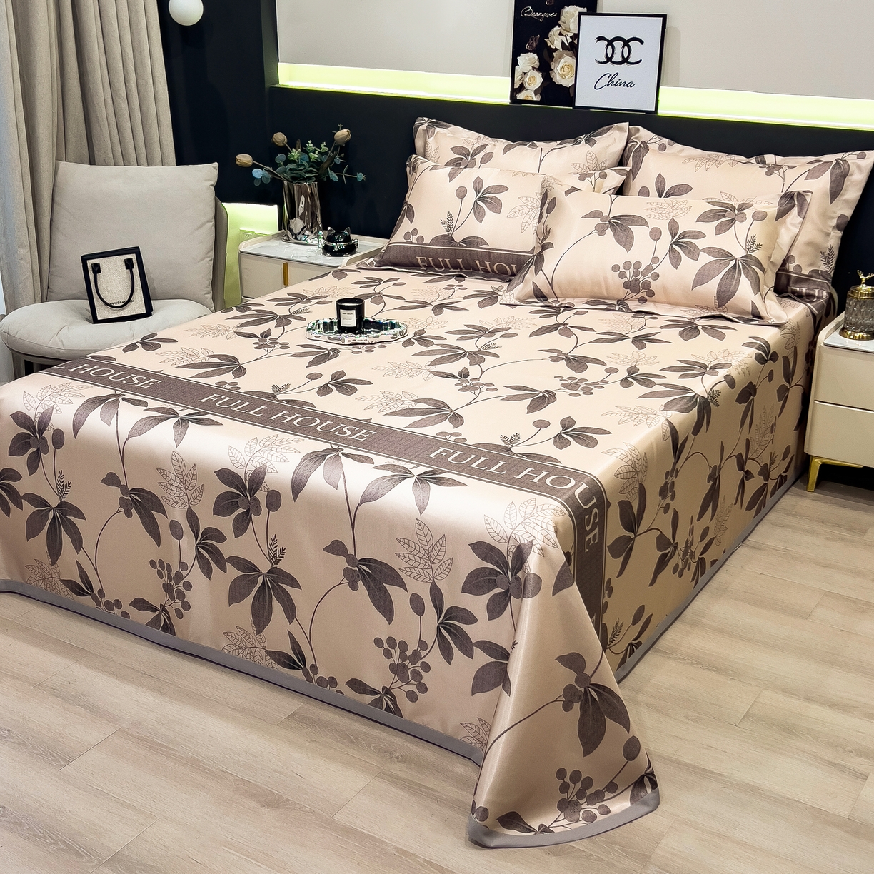 91家纺网 家纺一手货源 找家纺 许林 2026新款冰丝凉席床单款凉席三件套 莼季