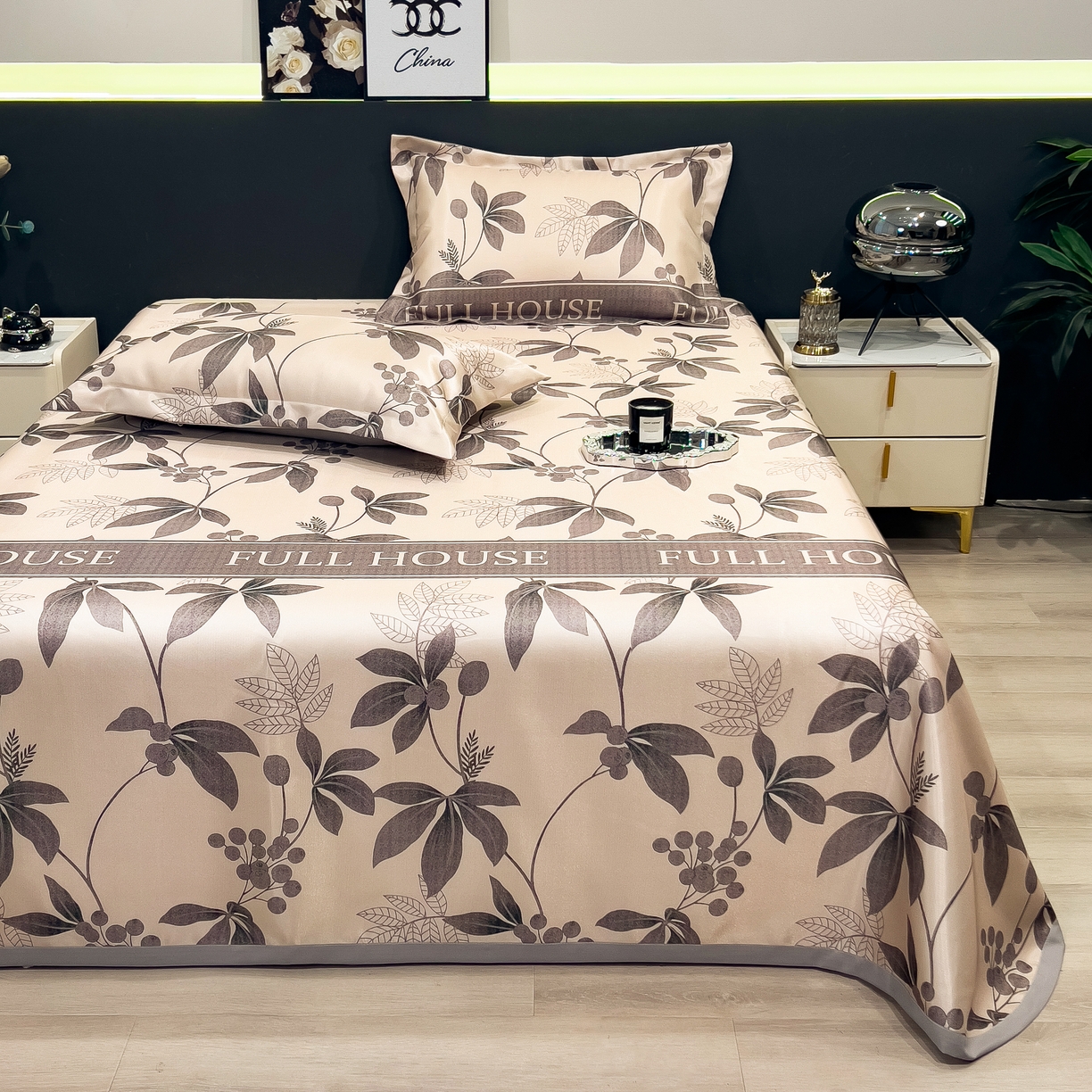 91家纺网 家纺一手货源 找家纺 许林 2026新款冰丝凉席床单款凉席三件套 莼季