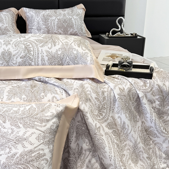 91家纺网 家纺一手货源 找家纺 宜家坊 2026春夏新款莱赛尔天丝夏被嵌绳款数码印花单夏被夏被四件套 风止弦