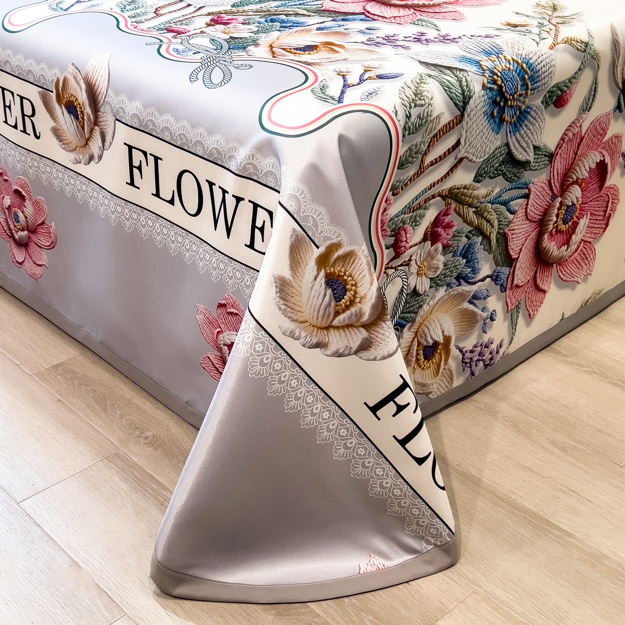 91家纺网 家纺一手货源 找家纺 许林 2026新款冰丝凉席床单款凉席三件套 橙意