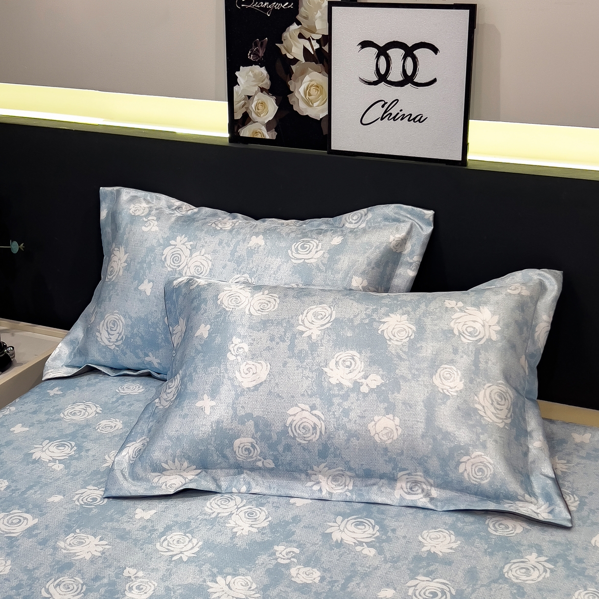 91家纺网 家纺一手货源 找家纺 许林 2026新款冰丝凉席床单款凉席三件套 初墨