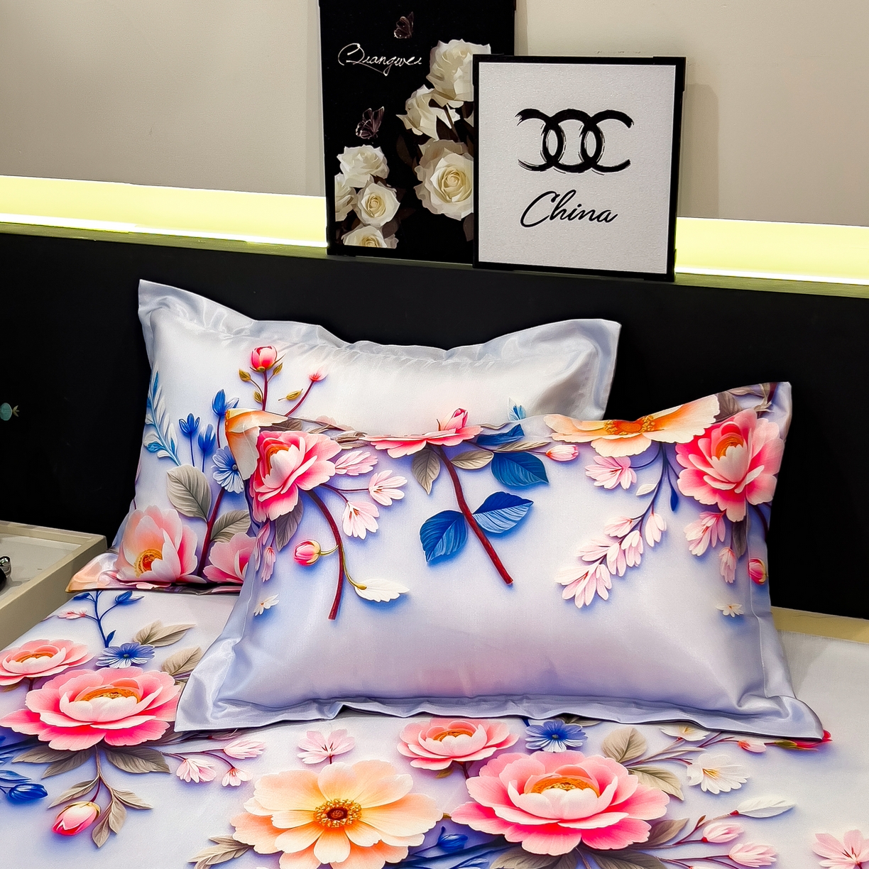 91家纺网 家纺一手货源 找家纺 许林 2026新款冰丝凉席床单款凉席三件套 朵真