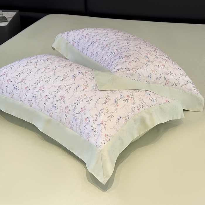 91家纺网 家纺一手货源 找家纺 宜家坊 2026春夏新款莱赛尔天丝夏被嵌绳款数码印花单夏被夏被四件套 浅知