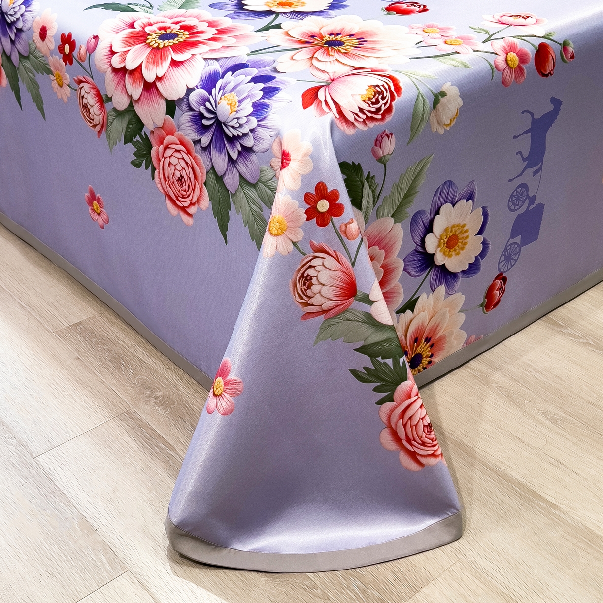 91家纺网 家纺一手货源 找家纺 许林 2026新款冰丝凉席床单款凉席三件套 谷满