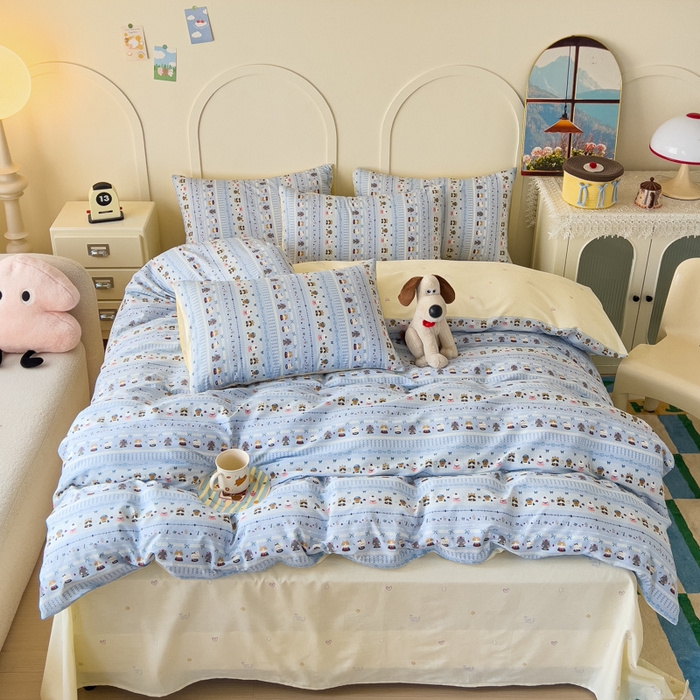 91家纺网 家纺一手货源 找家纺 （总）金丝鸟家纺 2026新款全棉纯棉斜纹特价款四件套