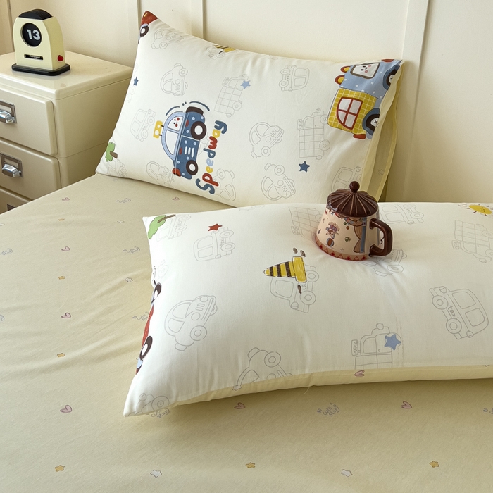 91家纺网 家纺一手货源 找家纺 金丝鸟家纺 2026新款全棉纯棉斜纹特价款四件套 车车环游记