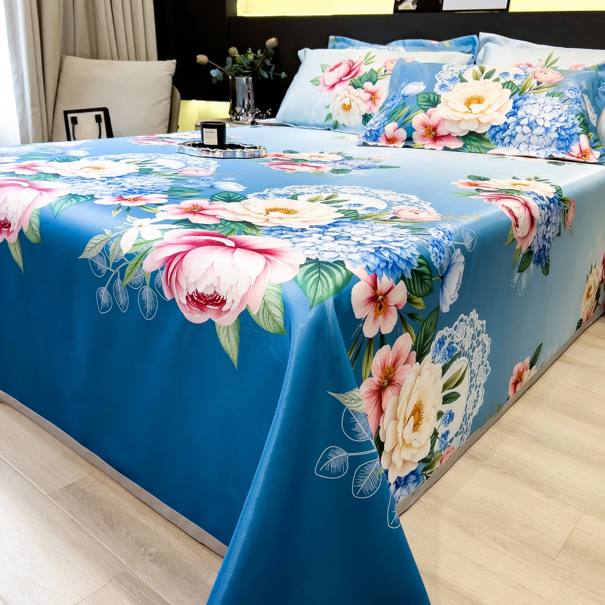 91家纺网 家纺一手货源 找家纺 许林 2026新款冰丝凉席床单款凉席三件套 惑季