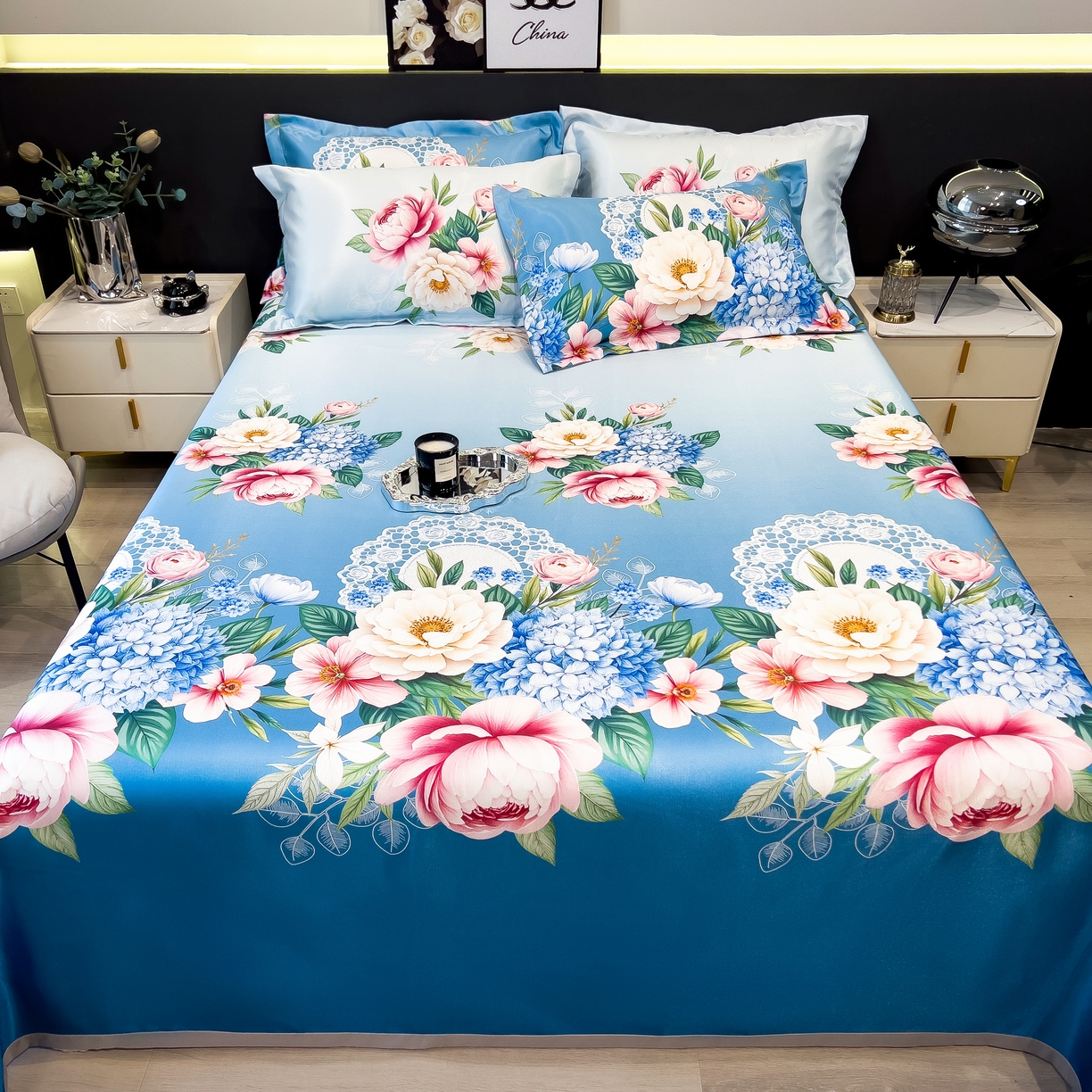 91家纺网 家纺一手货源 找家纺 许林 2026新款冰丝凉席床单款凉席三件套 惑季