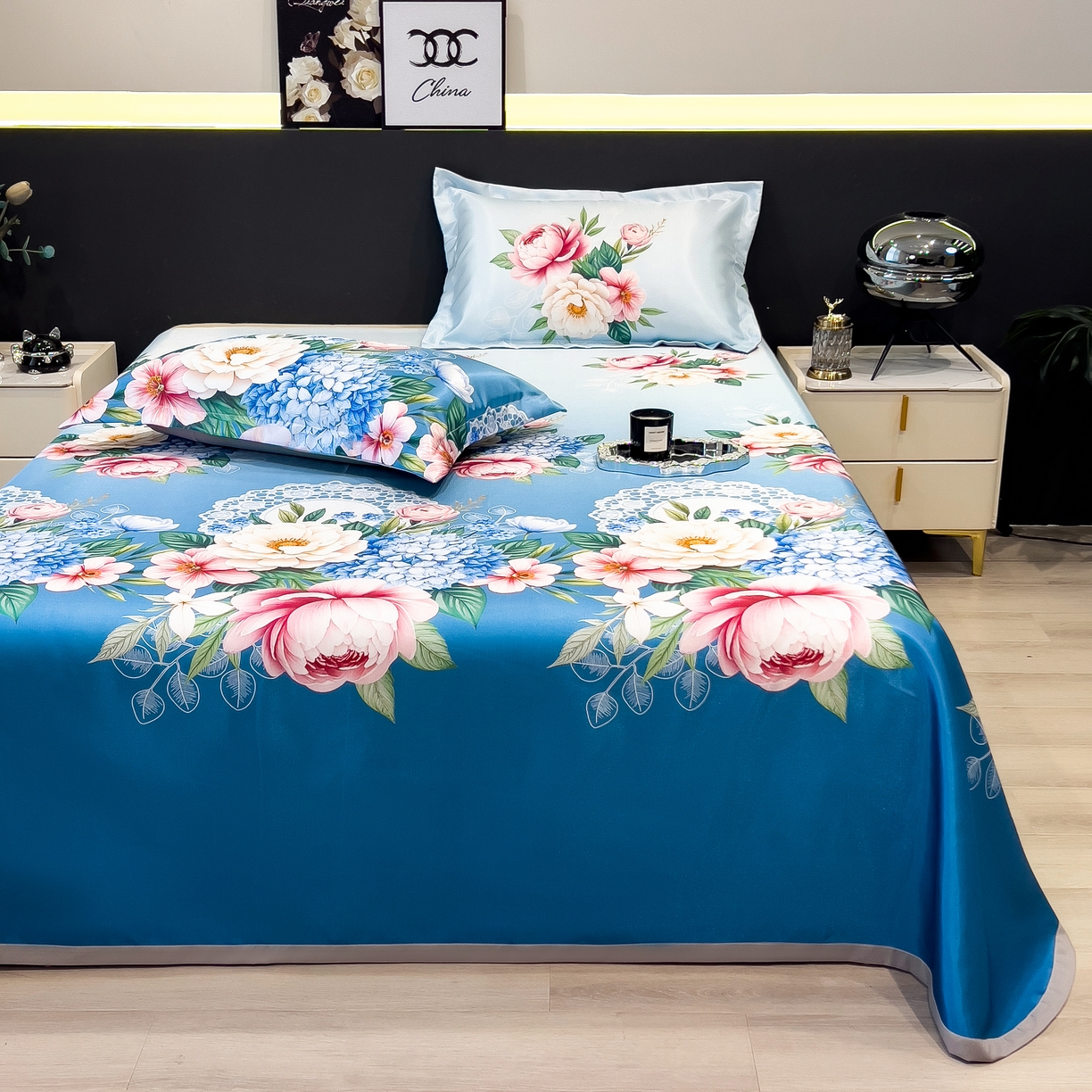 91家纺网 家纺一手货源 找家纺 许林 2026新款冰丝凉席床单款凉席三件套 惑季