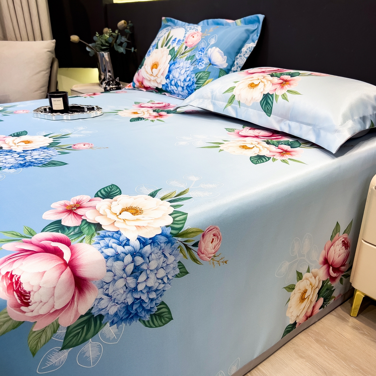 91家纺网 家纺一手货源 找家纺 许林 2026新款冰丝凉席床单款凉席三件套 惑季