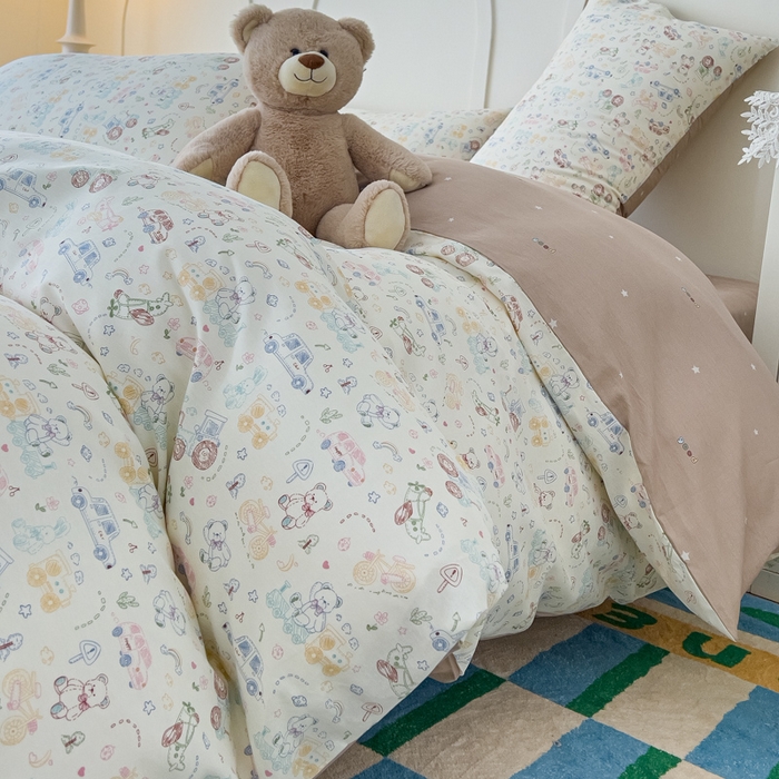 91家纺网 家纺一手货源 找家纺 金丝鸟家纺 2026新款全棉纯棉斜纹特价款四件套 车旅童话