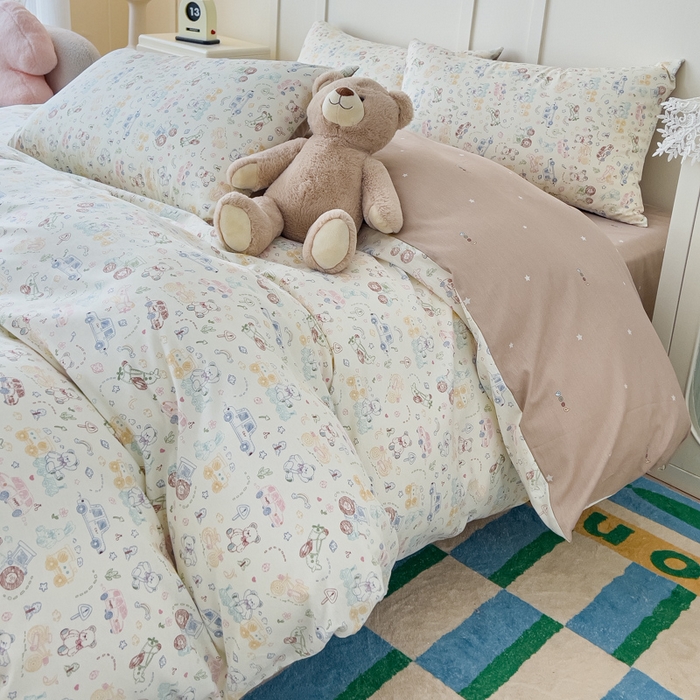 91家纺网 家纺一手货源 找家纺 金丝鸟家纺 2026新款全棉纯棉斜纹特价款四件套 车旅童话