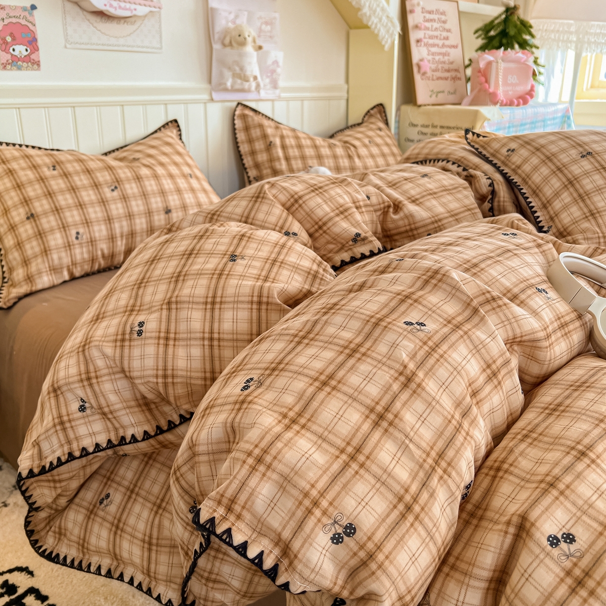 91家纺网 家纺一手货源 找家纺 （总）金丝鸟家纺 2026新款全棉纯棉双层纱贝壳边款四件套