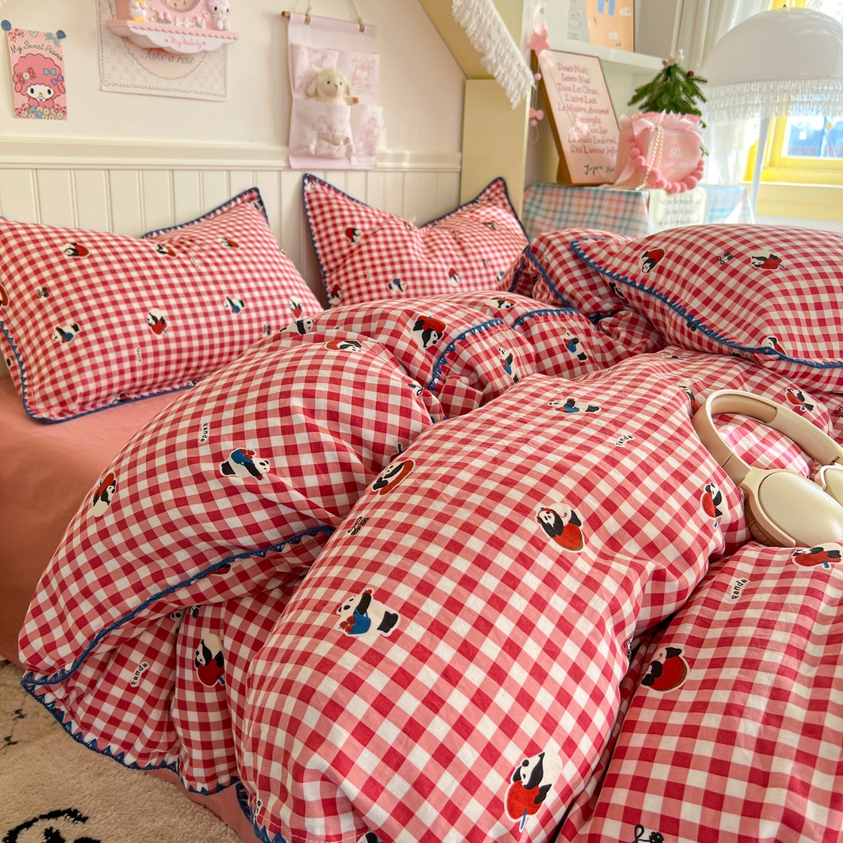 91家纺网 家纺一手货源 找家纺 （总）金丝鸟家纺 2026新款全棉纯棉双层纱贝壳边款四件套