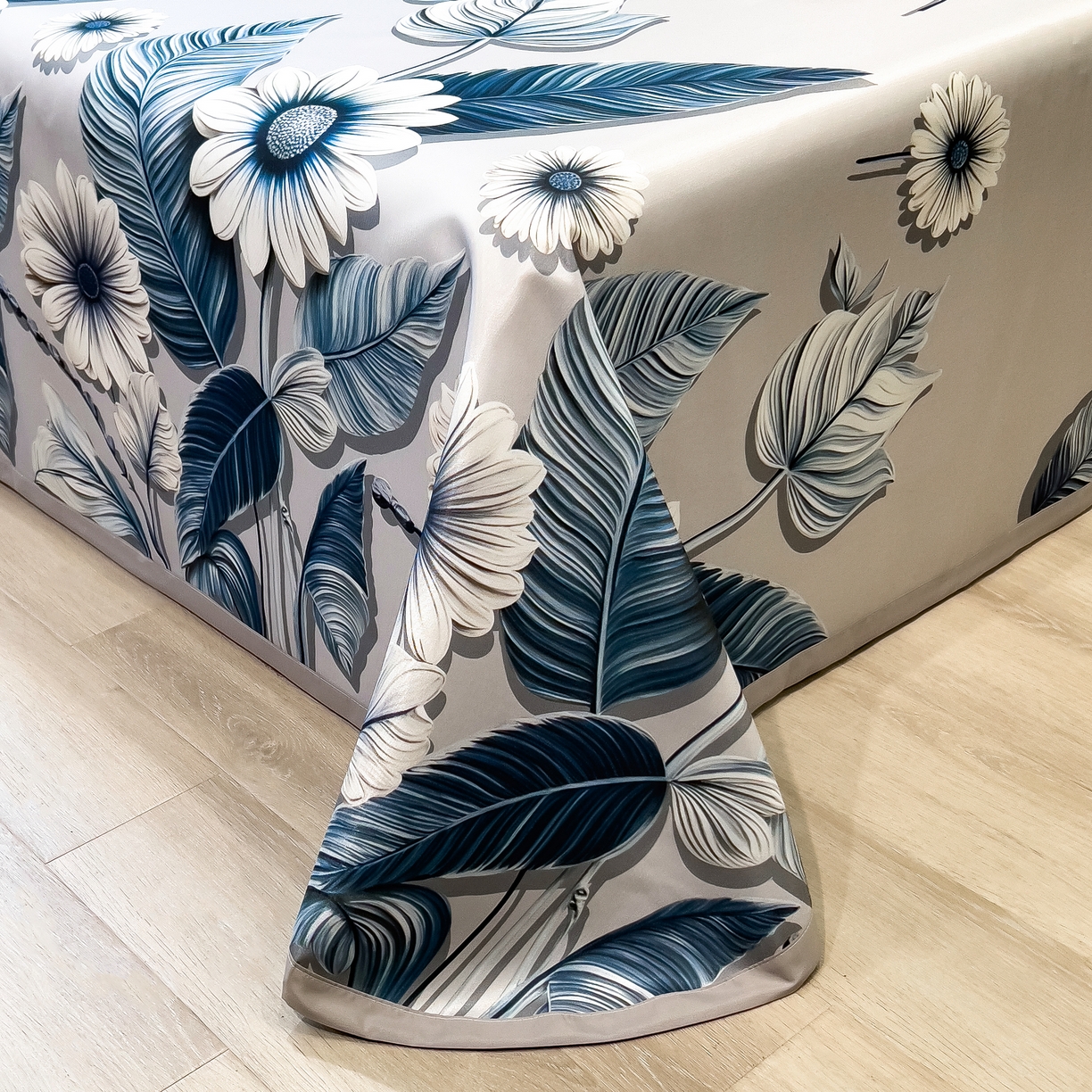 91家纺网 家纺一手货源 找家纺 许林 2026新款冰丝凉席床单款凉席三件套 森林