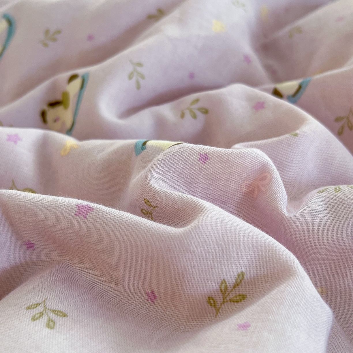 91家纺网 家纺一手货源 找家纺 金丝鸟家纺 2026新款全棉纯棉双层纱贝壳边款四件套 宝妮乐园 紫