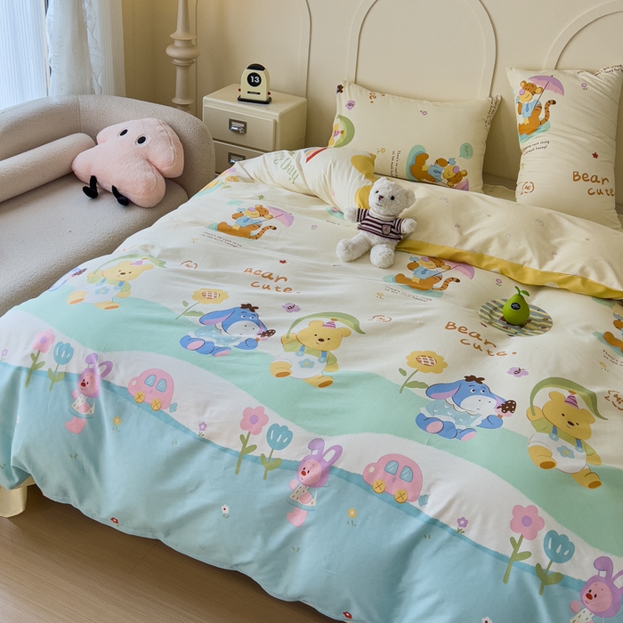 91家纺网 家纺一手货源 找家纺 金丝鸟家纺 2026新款全棉纯棉斜纹特价款四件套 蜜糖晴天