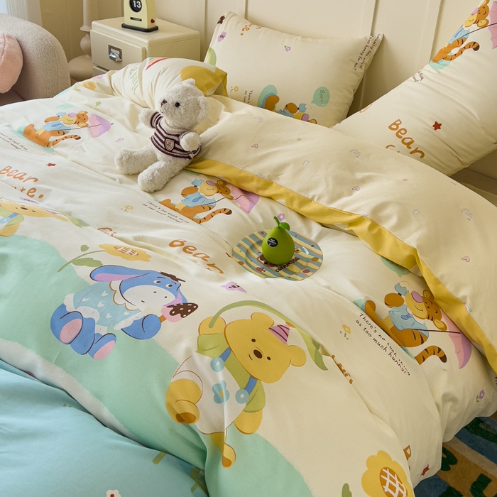 91家纺网 家纺一手货源 找家纺 金丝鸟家纺 2026新款全棉纯棉斜纹特价款四件套 蜜糖晴天