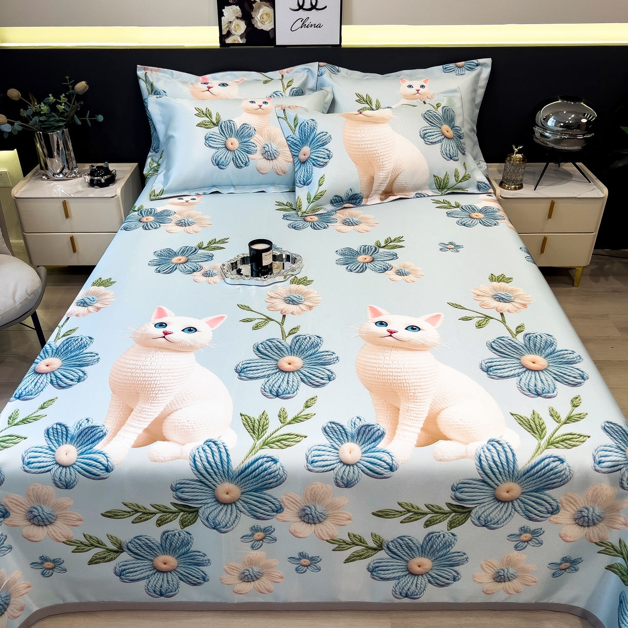 91家纺网 家纺一手货源 找家纺 许林 2026新款冰丝凉席床单款凉席三件套 拾光者