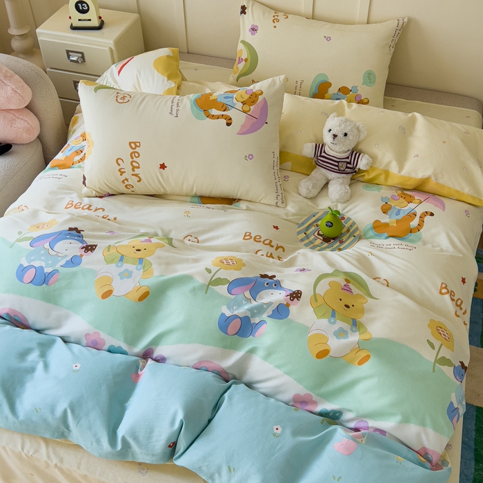 91家纺网 家纺一手货源 找家纺 金丝鸟家纺 2026新款全棉纯棉斜纹特价款四件套 蜜糖晴天