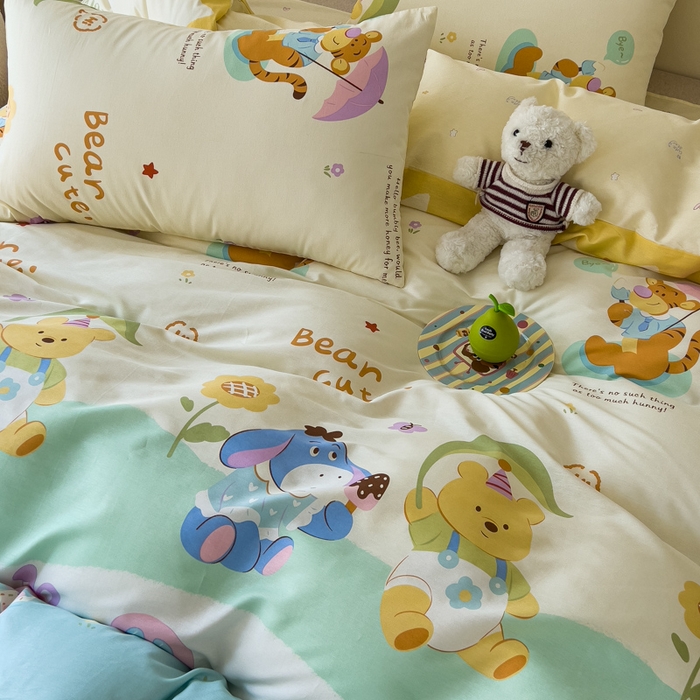 91家纺网 家纺一手货源 找家纺 金丝鸟家纺 2026新款全棉纯棉斜纹特价款四件套 蜜糖晴天