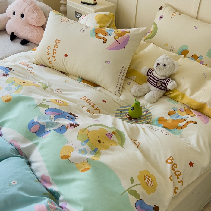 91家纺网 家纺一手货源 找家纺 金丝鸟家纺 2026新款全棉纯棉斜纹特价款四件套 蜜糖晴天