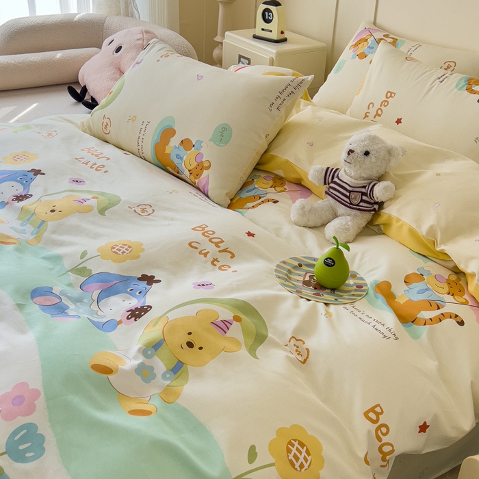 91家纺网 家纺一手货源 找家纺 金丝鸟家纺 2026新款全棉纯棉斜纹特价款四件套 蜜糖晴天