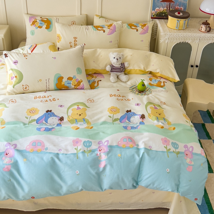 91家纺网 家纺一手货源 找家纺 金丝鸟家纺 2026新款全棉纯棉斜纹特价款四件套 蜜糖晴天