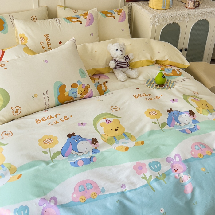 91家纺网 家纺一手货源 找家纺 金丝鸟家纺 2026新款全棉纯棉斜纹特价款四件套 蜜糖晴天