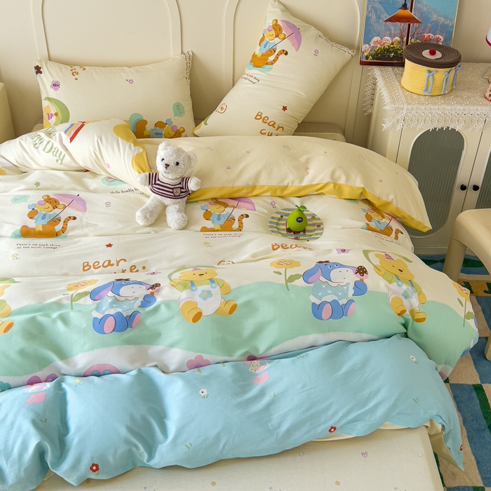 91家纺网 家纺一手货源 找家纺 金丝鸟家纺 2026新款全棉纯棉斜纹特价款四件套 蜜糖晴天