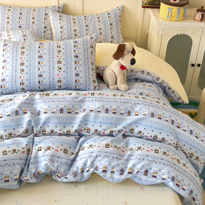 91家纺网 家纺一手货源 找家纺 金丝鸟家纺 2026新款全棉纯棉斜纹特价款四件套 喵小姐的家