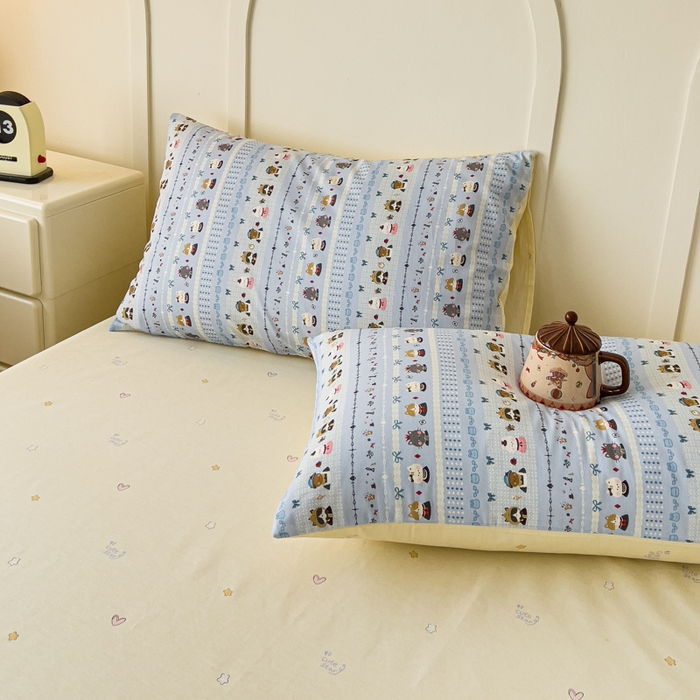 91家纺网 家纺一手货源 找家纺 金丝鸟家纺 2026新款全棉纯棉斜纹特价款四件套 喵小姐的家