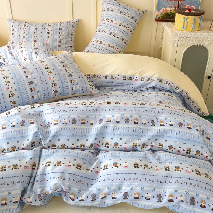 91家纺网 家纺一手货源 找家纺 金丝鸟家纺 2026新款全棉纯棉斜纹特价款四件套 喵小姐的家